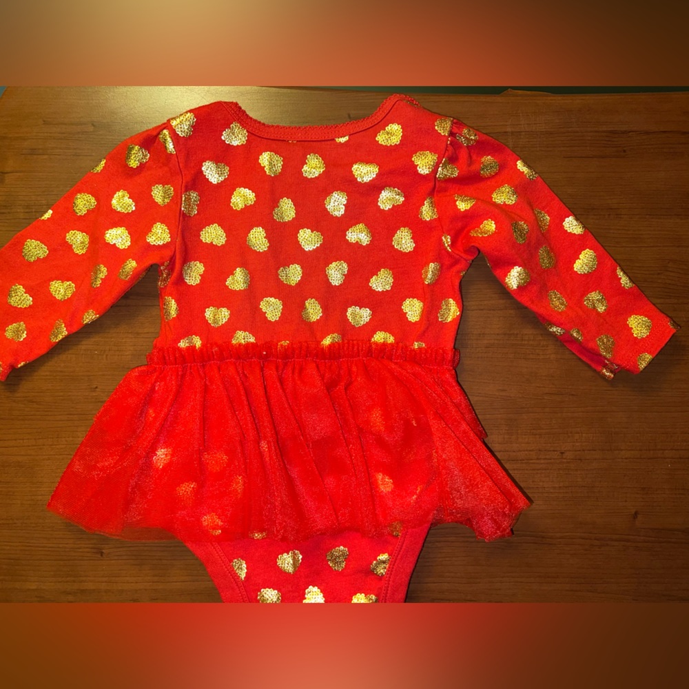 Garanimals baby girl onesie one piece tutu red hearts 6 9 months LN holiday - Picture 2 of 6